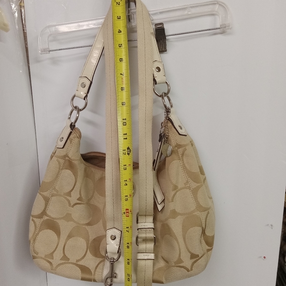Coach Satchel Shoulder Bag Canvas F19281, Crossbody Adjustable Strap - Picture 6 of 12